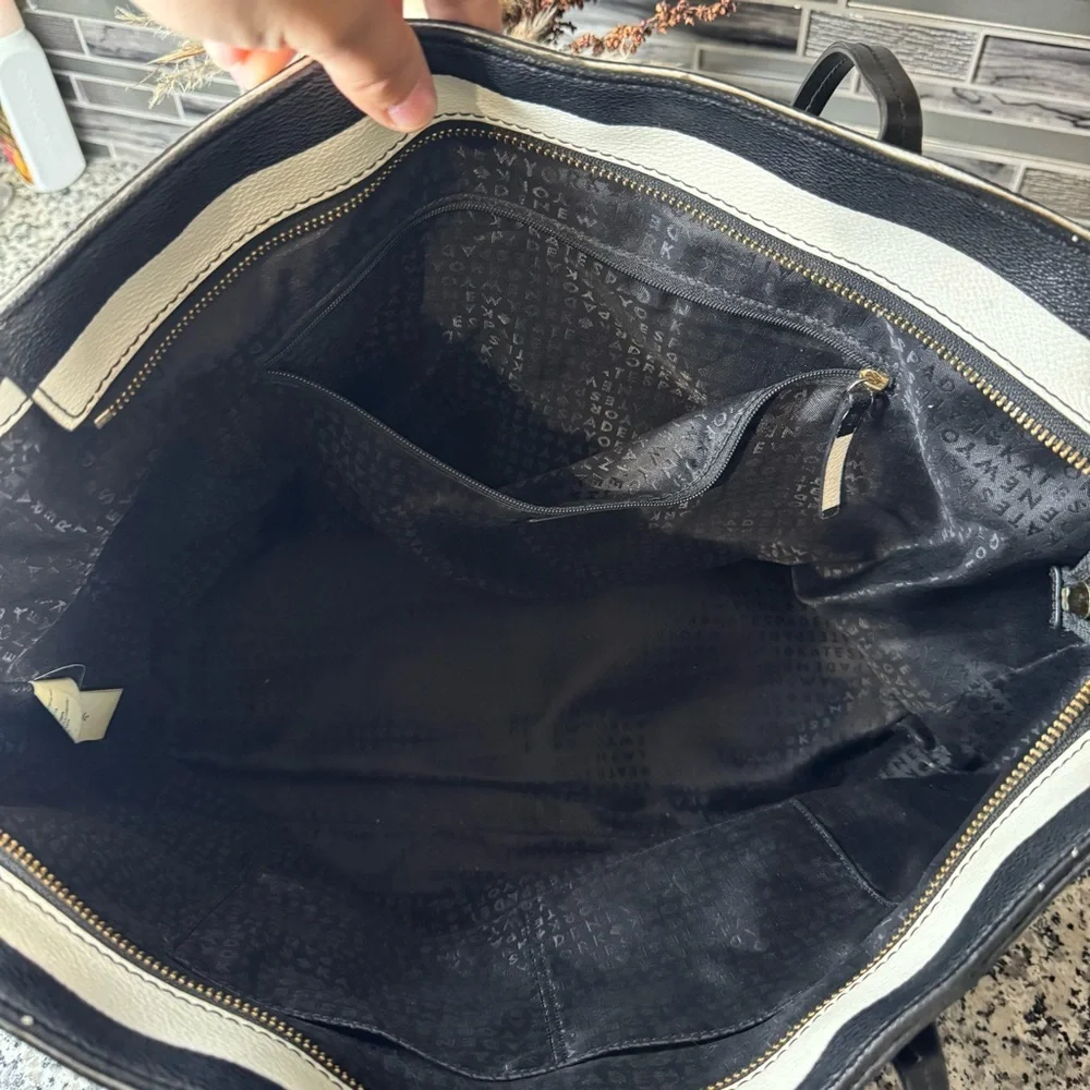 Kate Spade | Women’s Black and White Striped Tote Bag